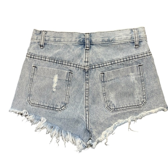 Tobi Melrose denim distressed shorts in light blue was size 25. - Picture 2 of 7